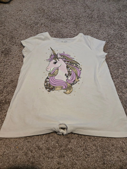The Children's Place Girls white short sleeve Unicorn Magic Size XL TG 14