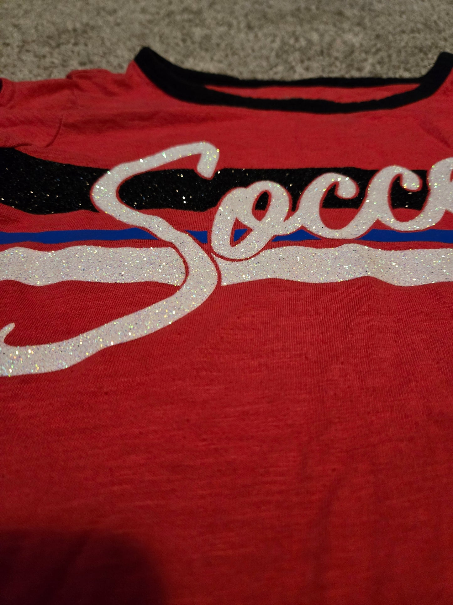 Justice Active Red Soccer Short Sleeve TShirt