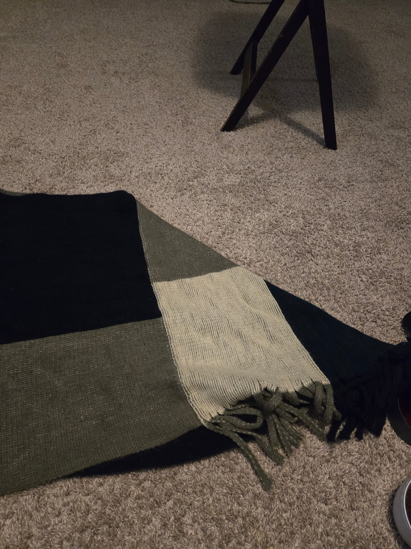 Blue and Gray Striped Sweater Poncho style Cardigan