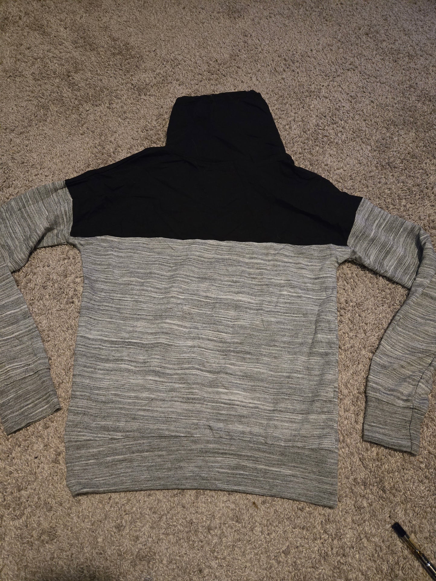 1850 Blessed Black and Gray Long Sleeve Shirt NWT