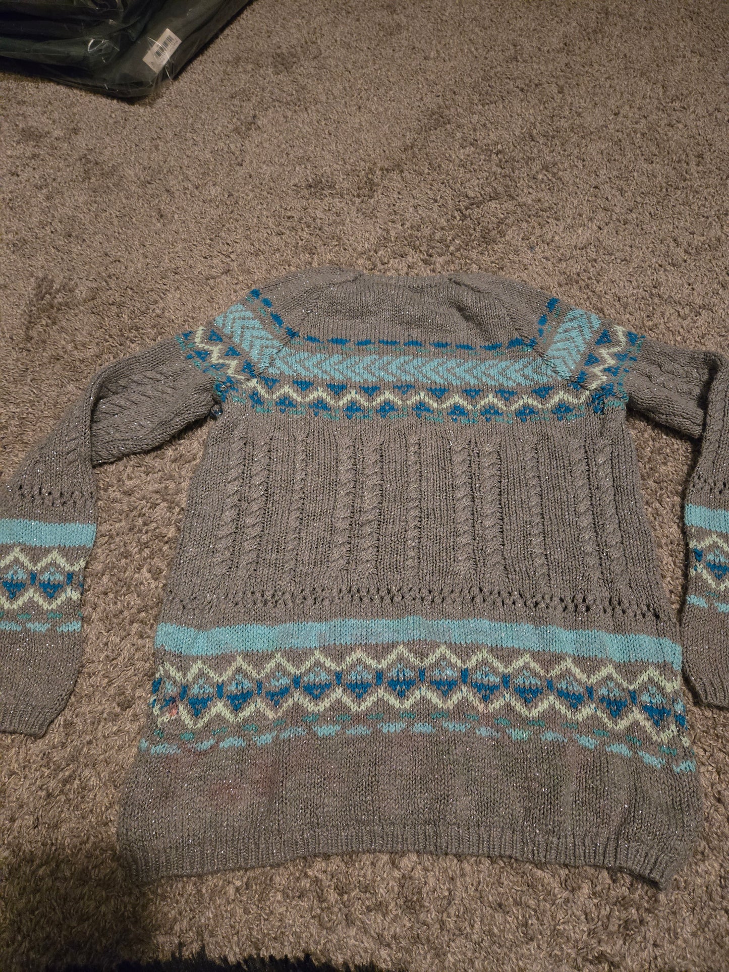 Justice Gray and Blue Knit Sweater