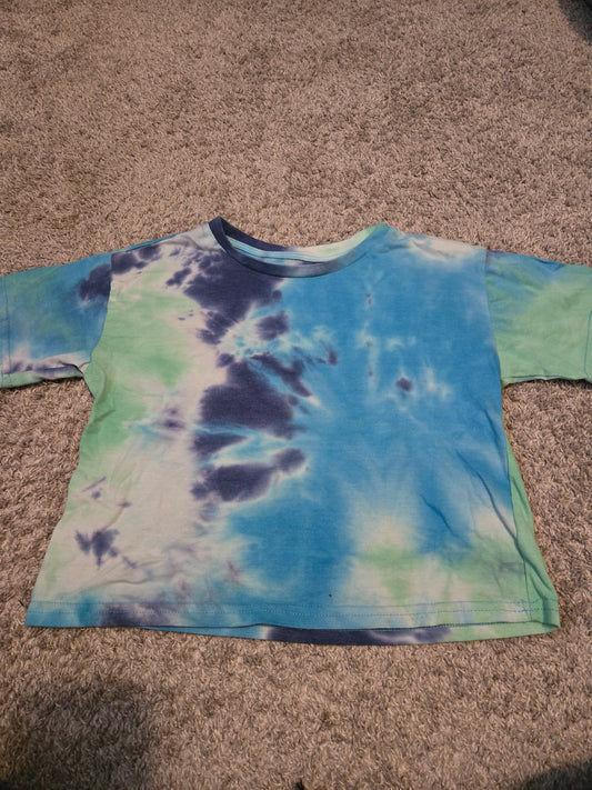 Wonder Nation Blue and Gree Tie Dye Short Sleeve TShirt