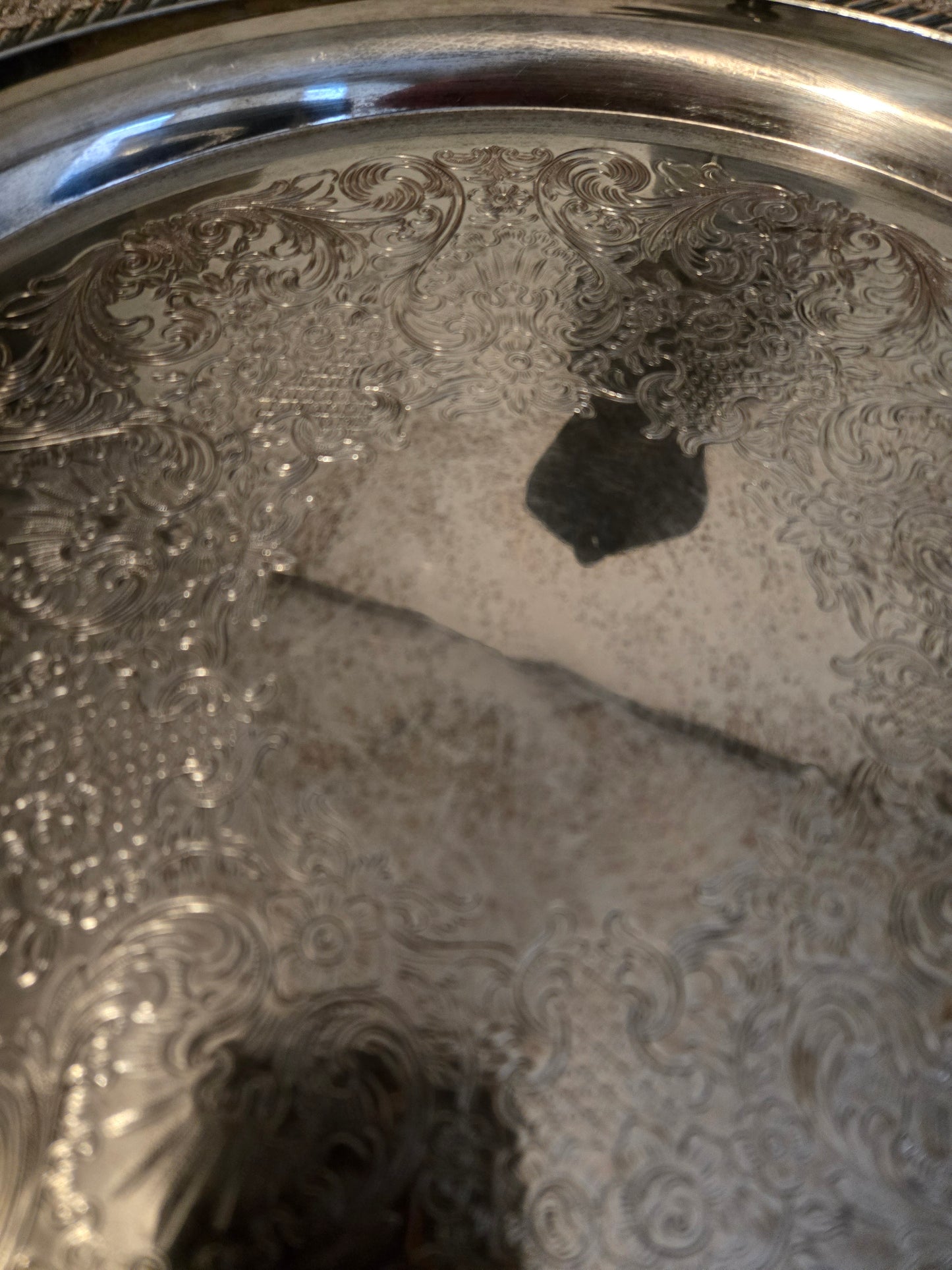 Silver Plated 14.5 In Serving Tray 10th Anniversary Credithrift
