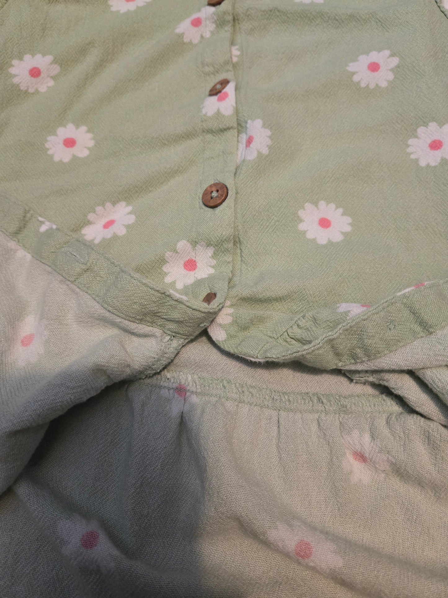 Cat & Jack Girls Green  Floral Print Dress Size XLarge