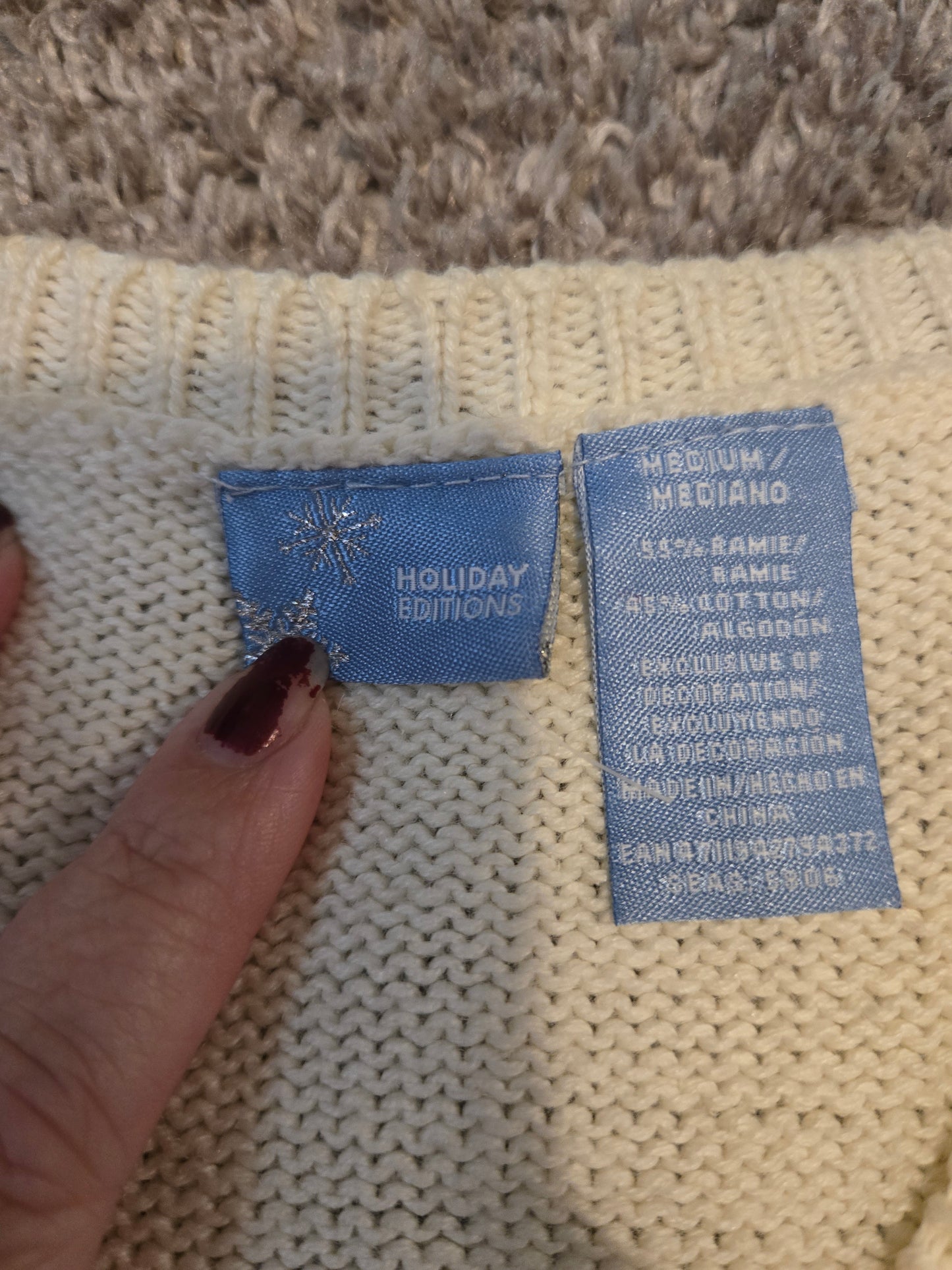 Holiday Button Up Vest Medium  Knit