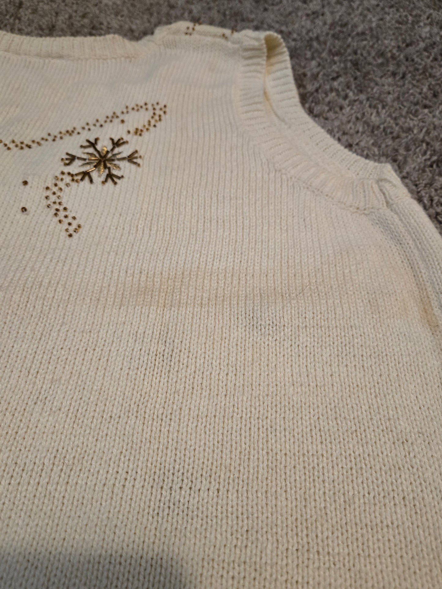 Holiday Button Up Vest Medium  Knit