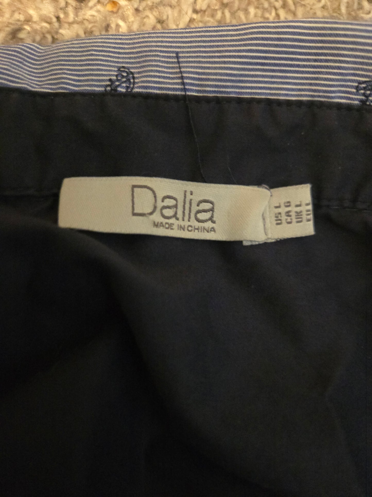 Dalia Blue 3/4 Sleeve 1/2 Button Up Shirt