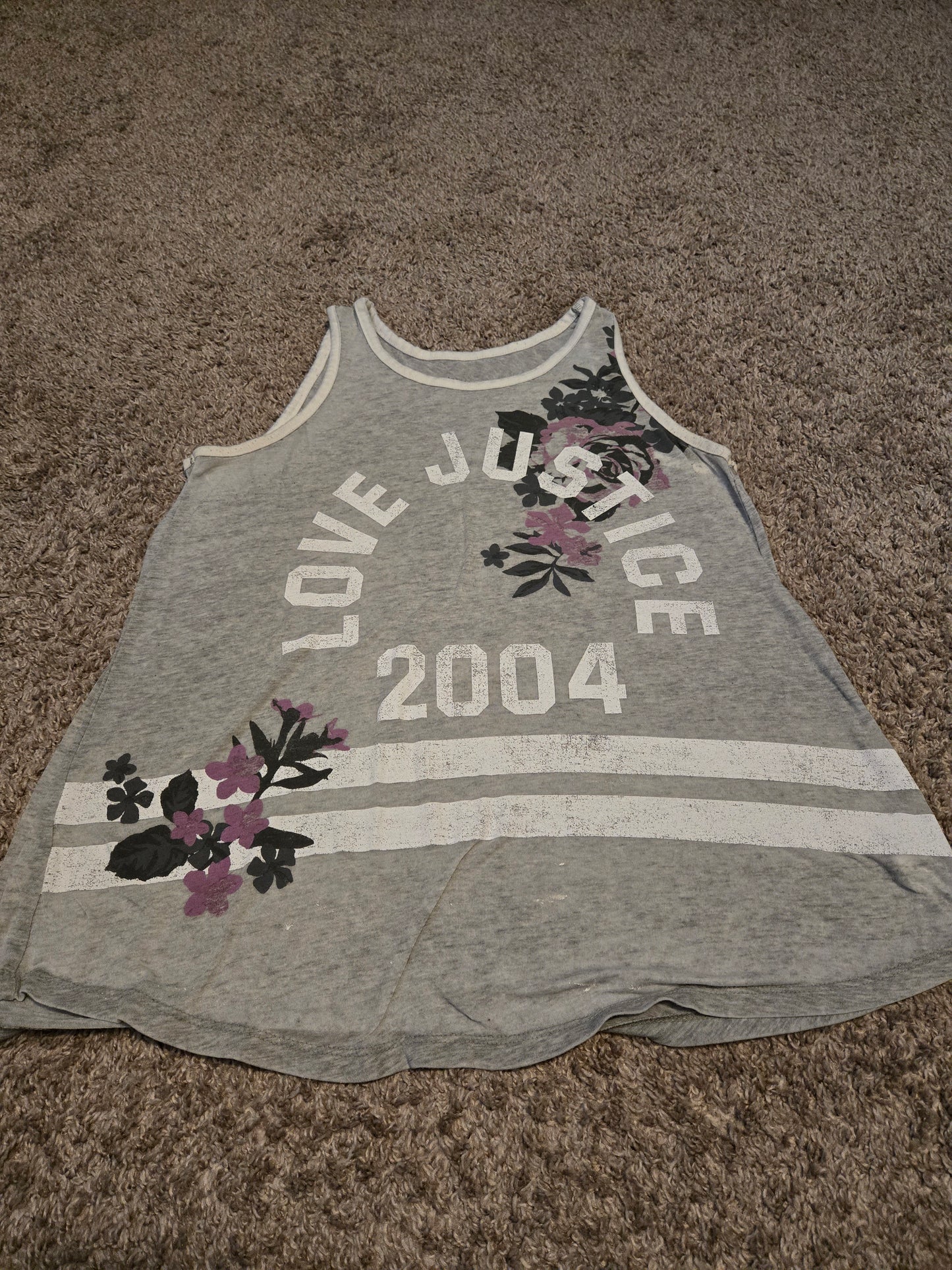 Love Justice 2004 Youth Gray Sleeveless Tank Top