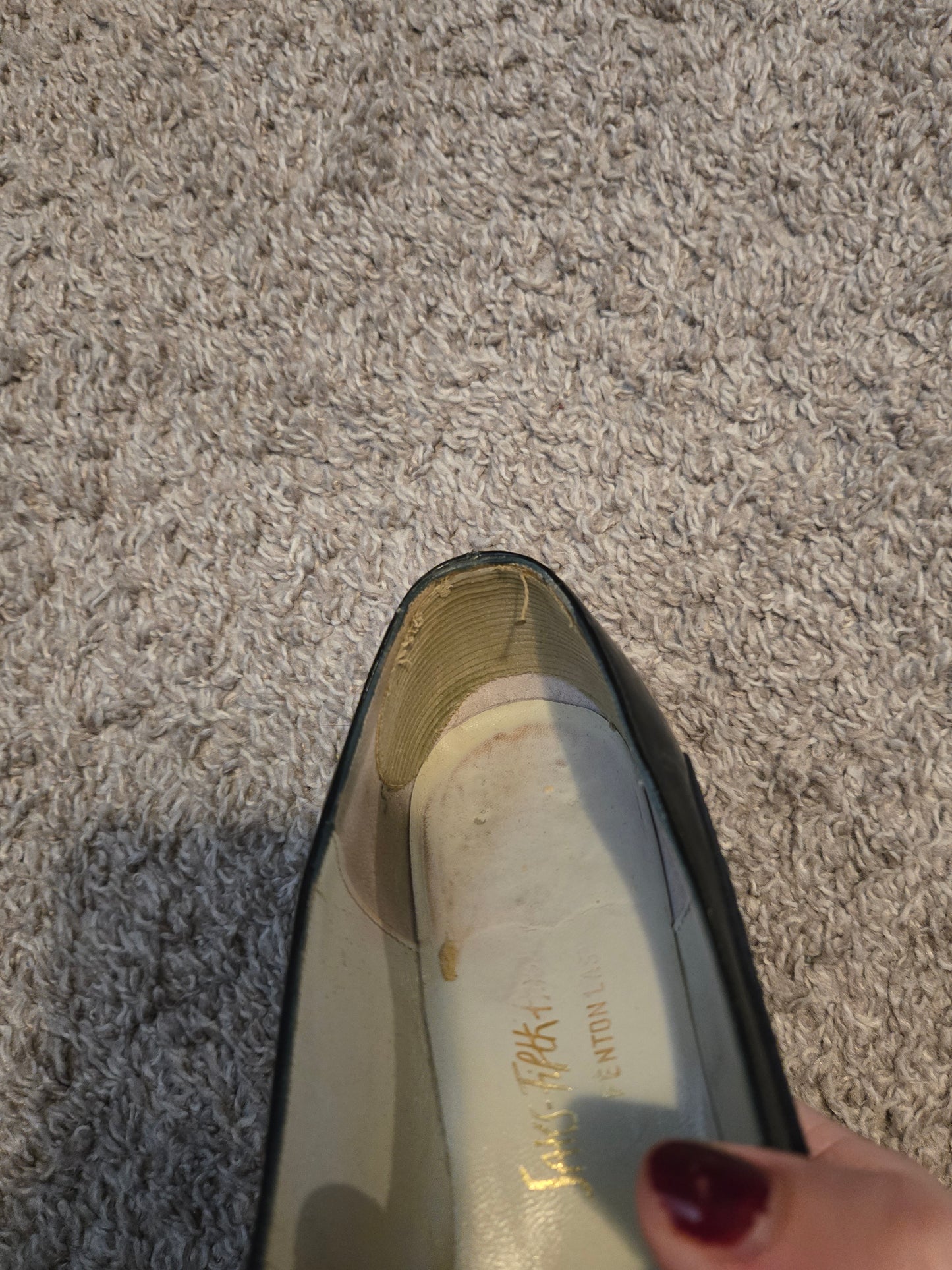 Saks Fifth Ave Navy Blue Felt High Heels