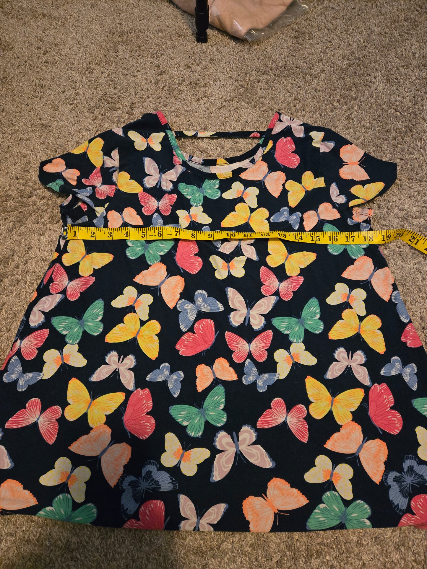 Wonder Nation Butterfly Shirt Top Shirt Girls Black XL (14-16)