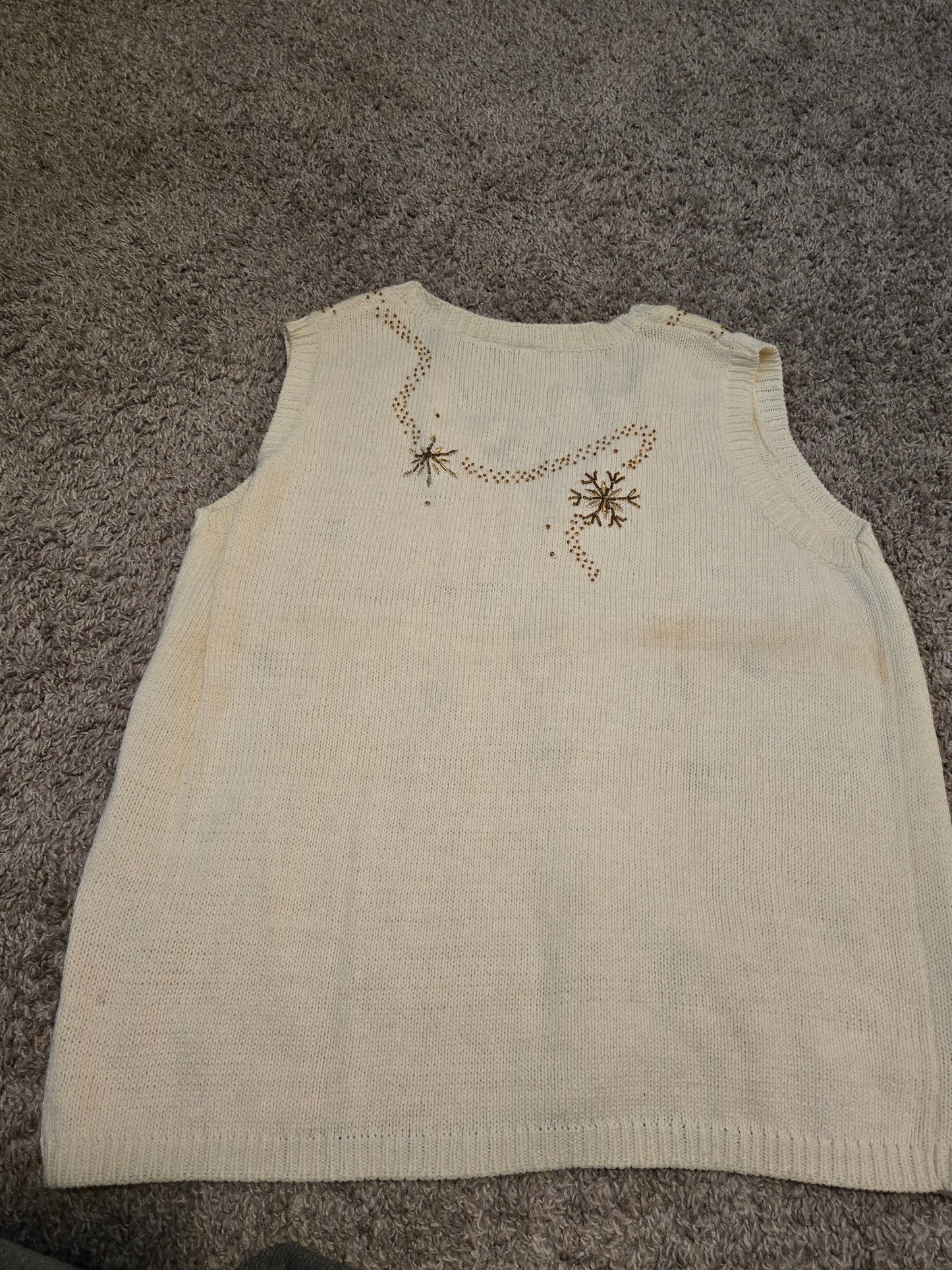 Holiday Button Up Vest Medium  Knit