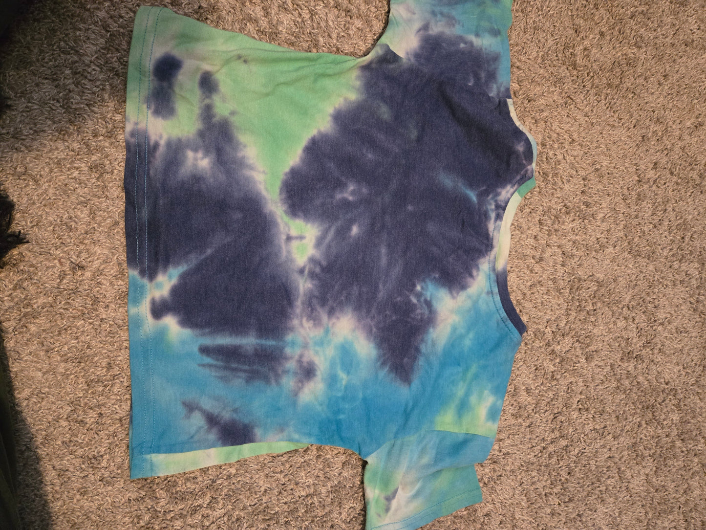 Wonder Nation Blue and Gree Tie Dye Short Sleeve TShirt