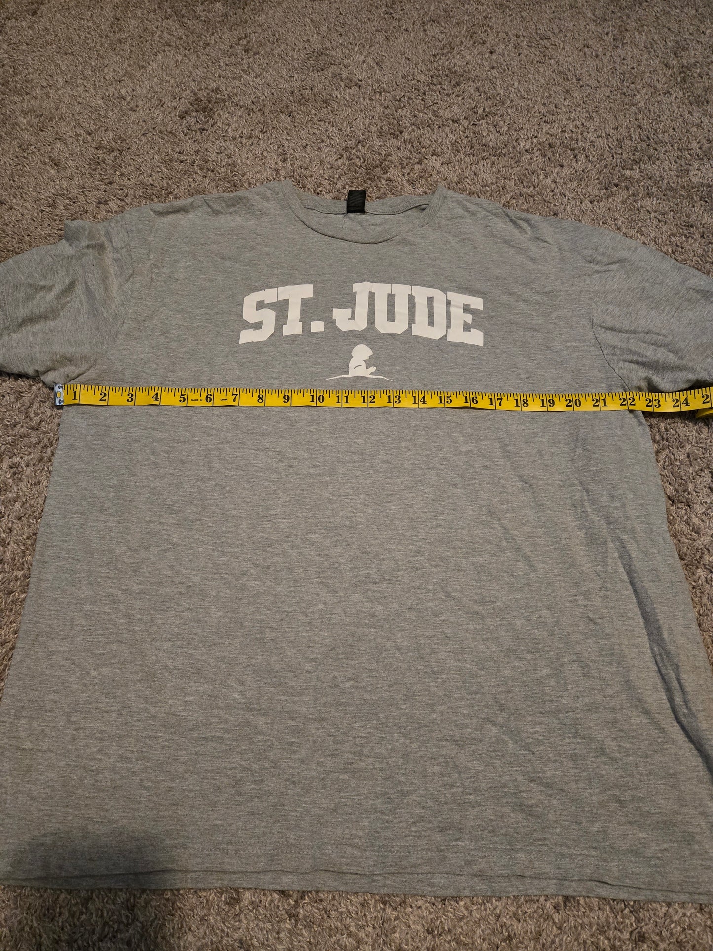 St Jude Womens T-shirt Light Gray Crew Neck Graphic Print Short Sleeve
