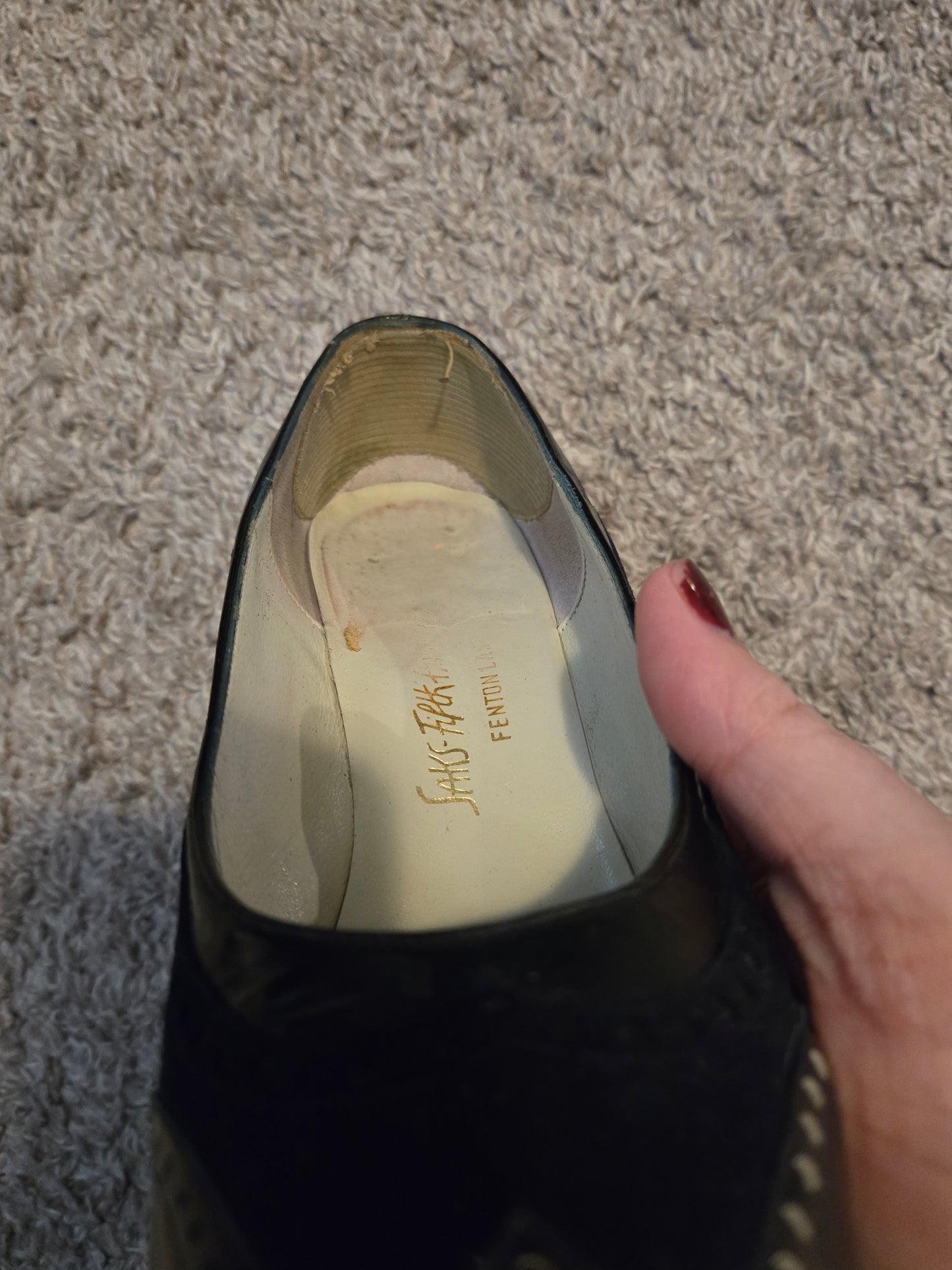 Saks Fifth Ave Navy Blue Felt High Heels