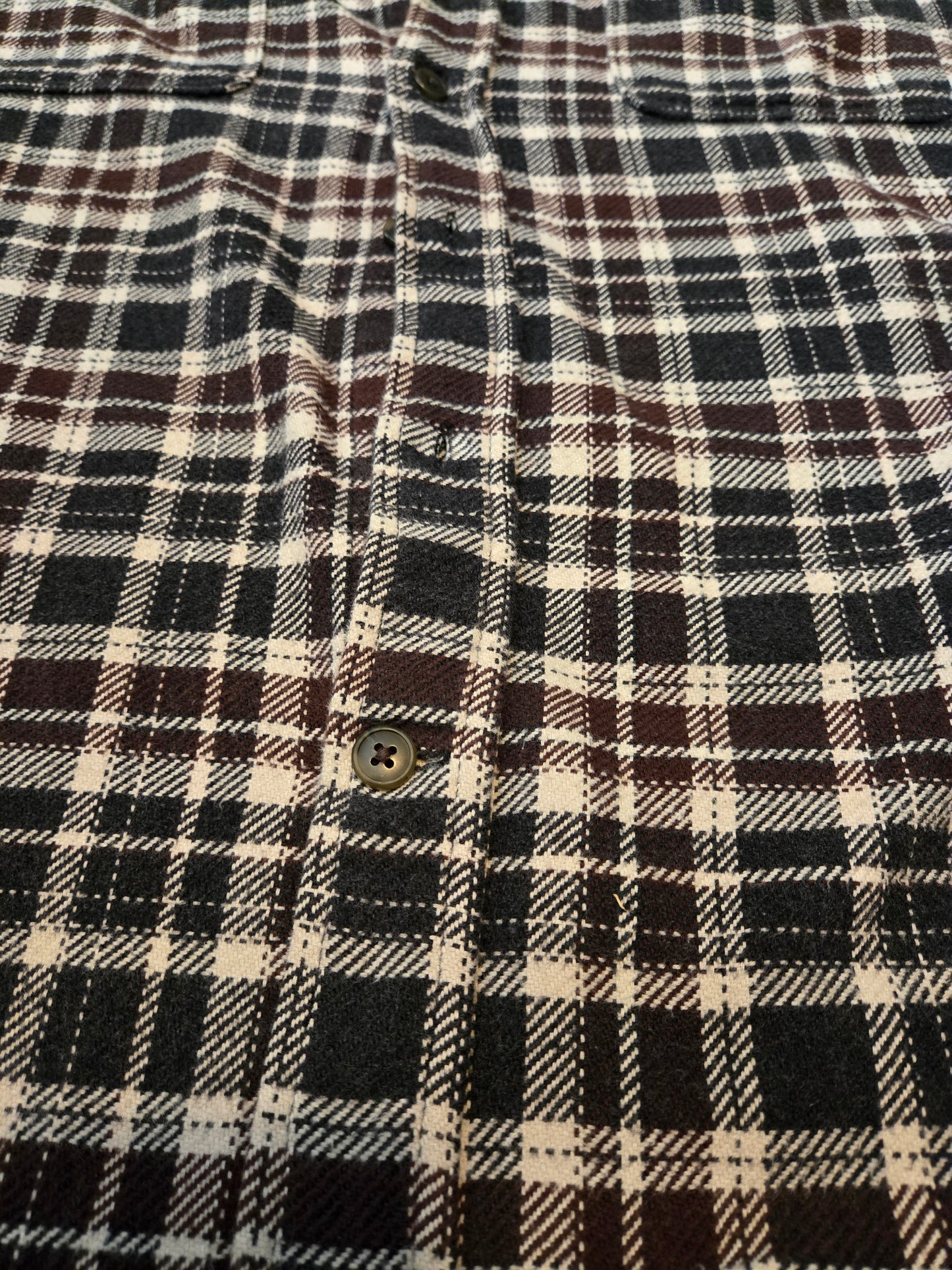 St Johns Bay Mens Button Down Flannel Plaid Shirt Long Sleeve Super Soft Pocket