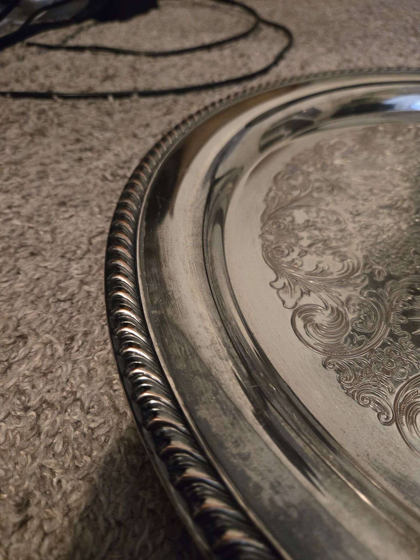Silver Plated 14.5 In Serving Tray 10th Anniversary Credithrift