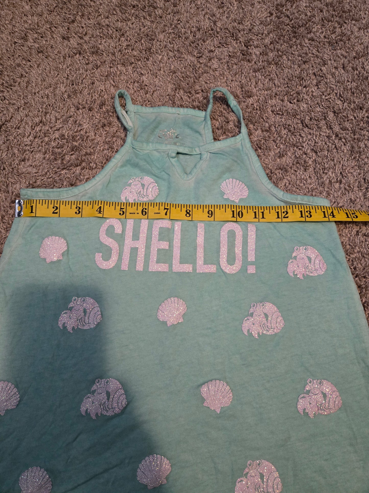 JUSTICE Girls Fast Hineck Tank  Teal Green Size M (10)