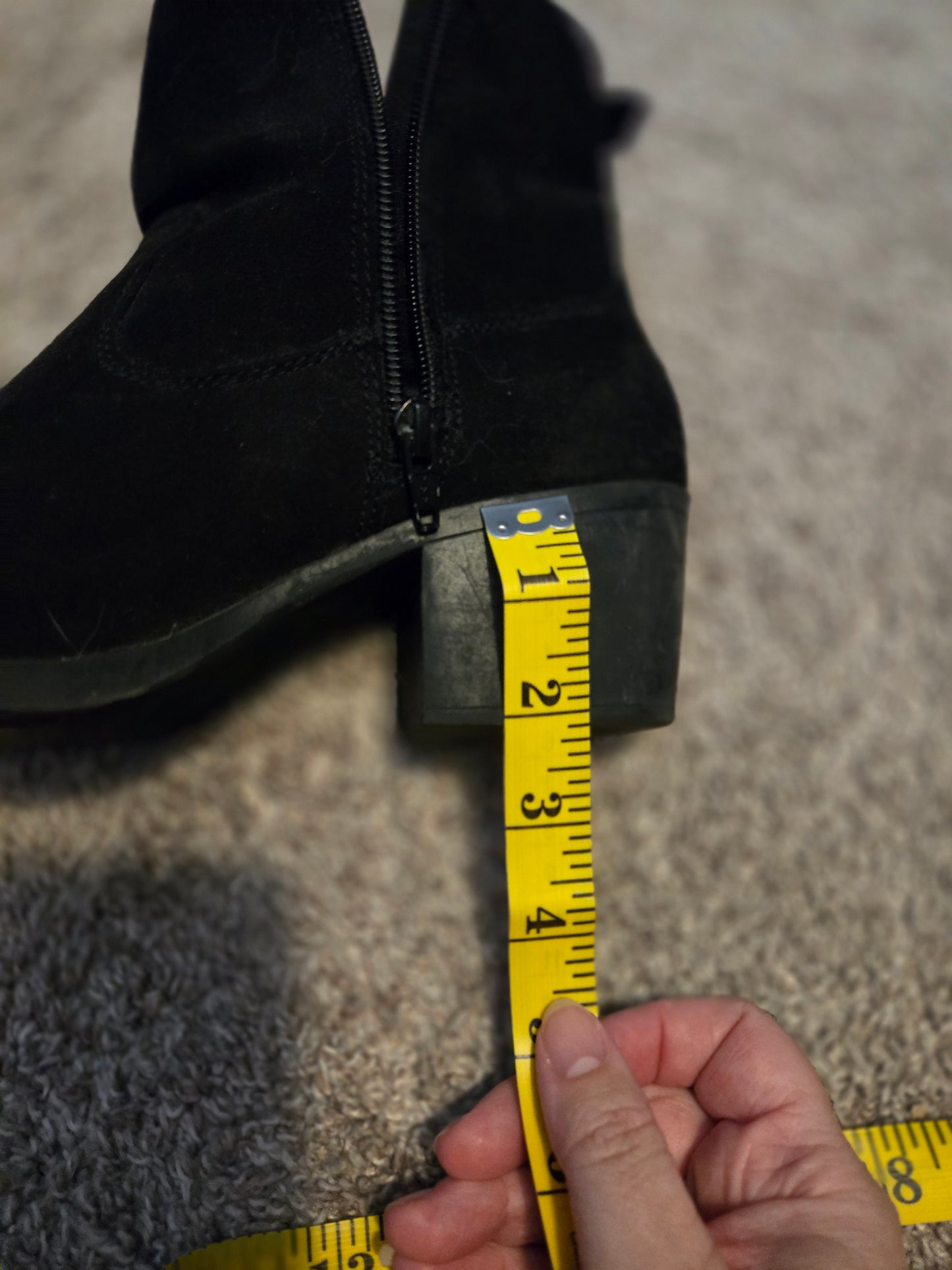Old Navy Black Suede Booties  On Zip Up Womens 9.5