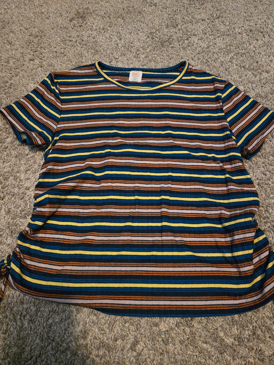 Wonder Nation Blue, Yellow, Red  Striped T-Shirt Youth