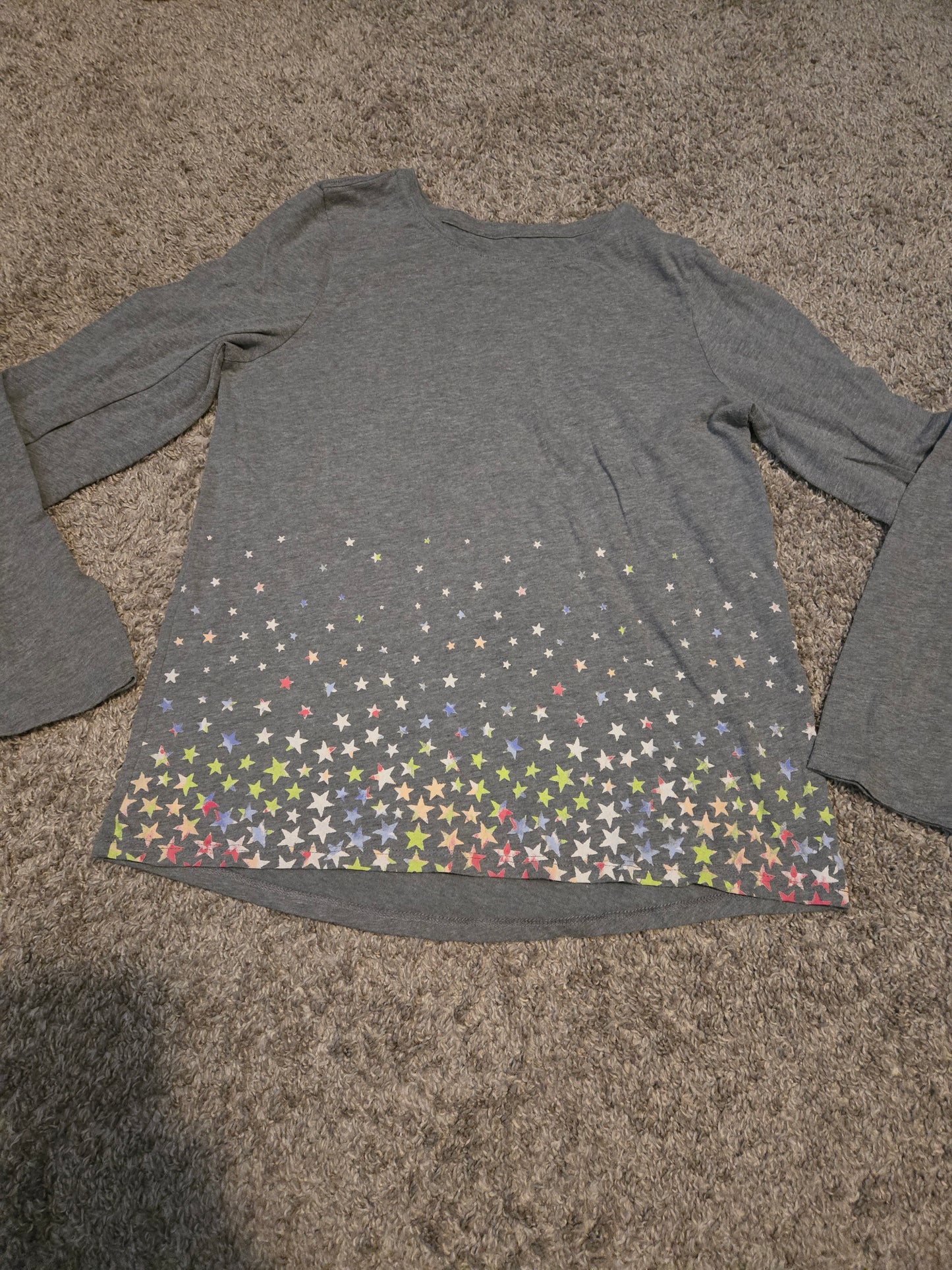 So Favorite Tee Gray Long Sleeve Shirt Stars