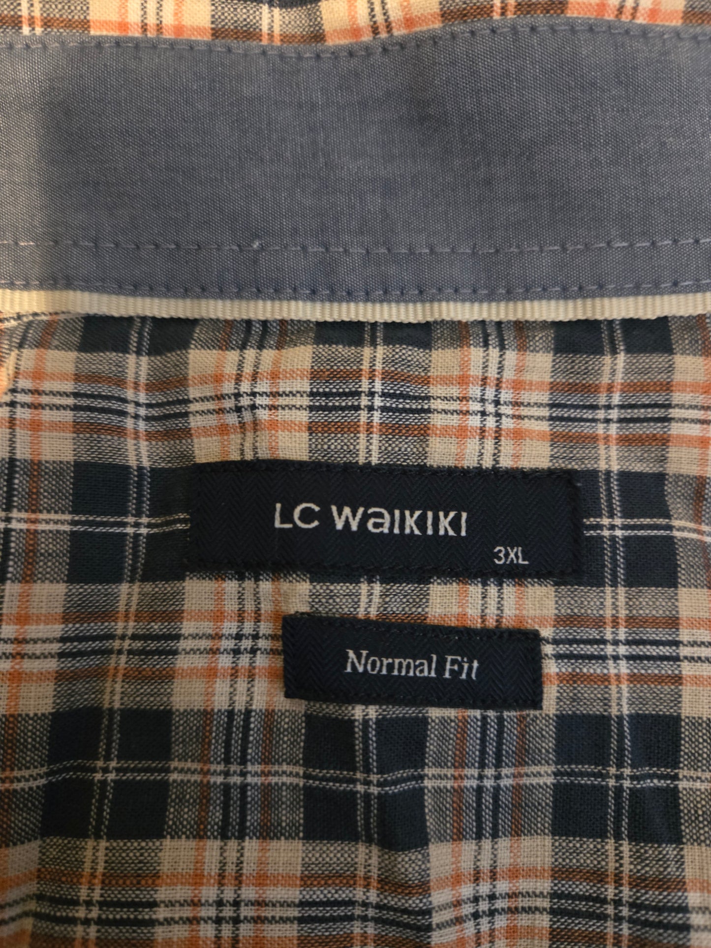Waikiki Plaid Blue White Short Sleeve Shirt Button Up
