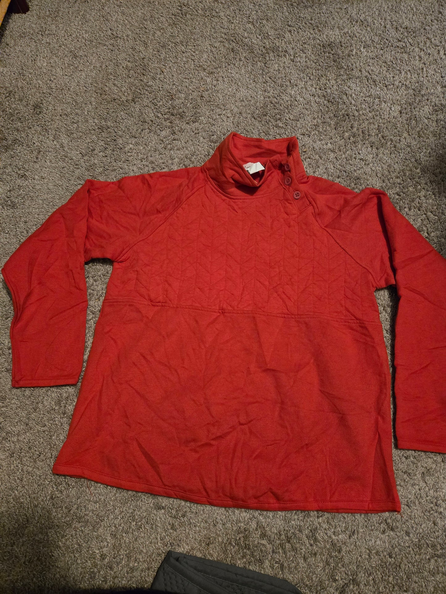 ST JOHN Red Long Sleeve Sweater  Size Petite Medium