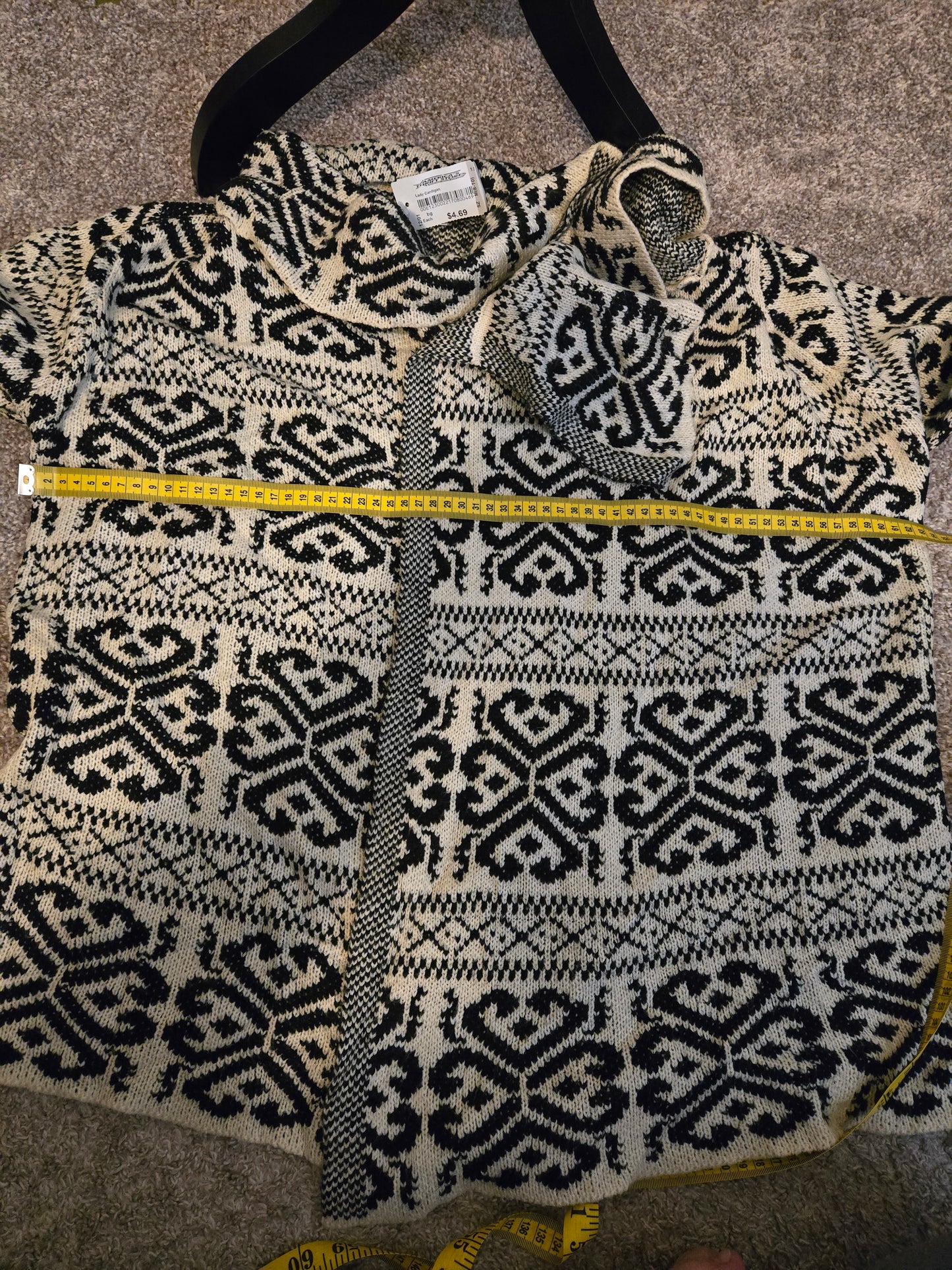 Papaya Knit Cardigan Black And White Medium