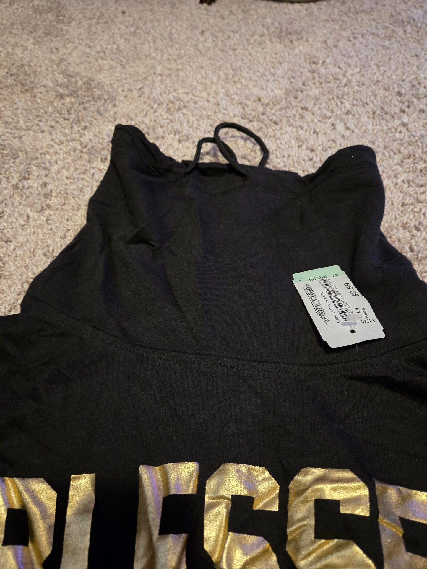 1850 Blessed Black and Gray Long Sleeve Shirt NWT