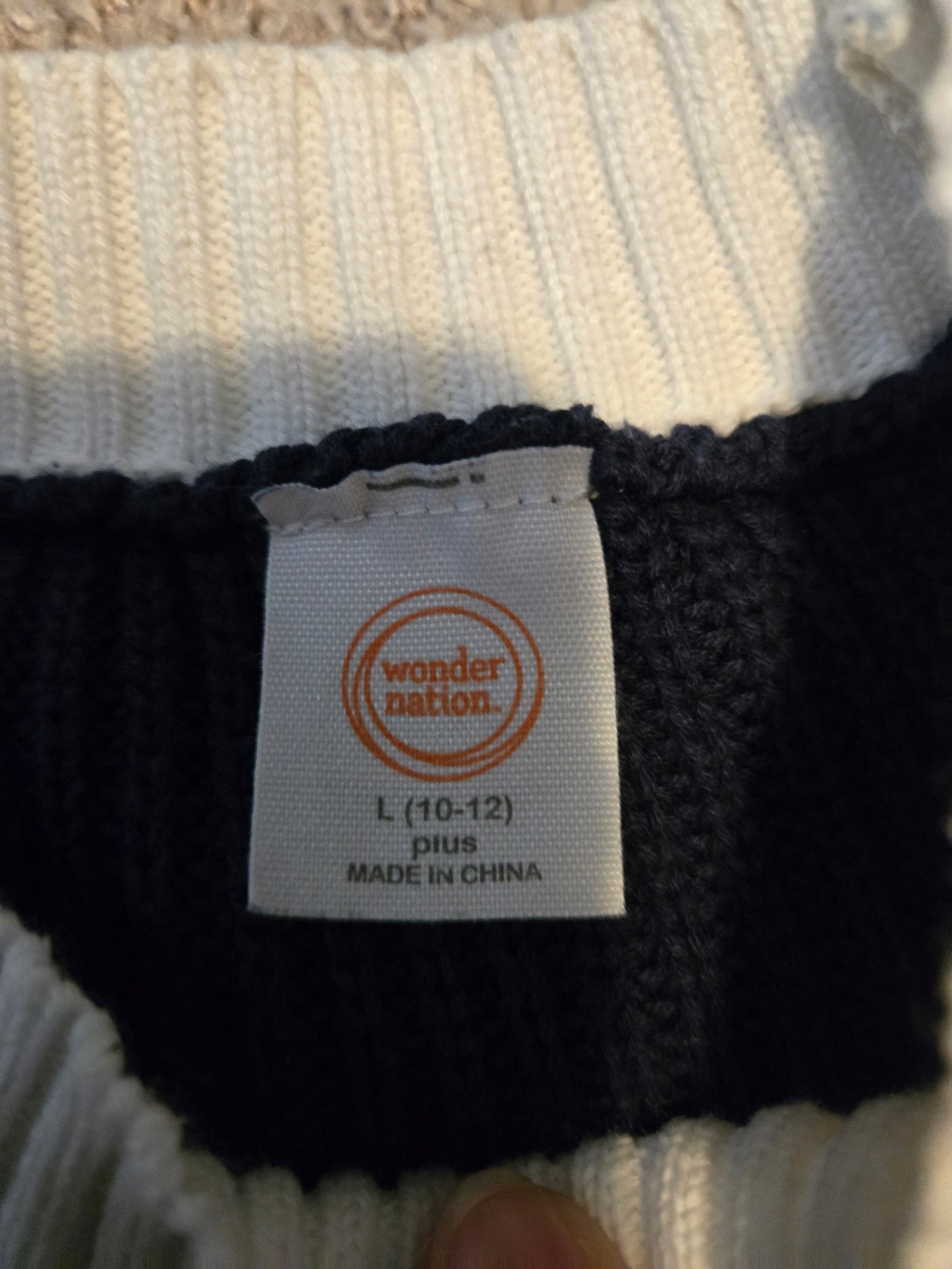Wonder Nation Black and White Long Sleeve Sweater