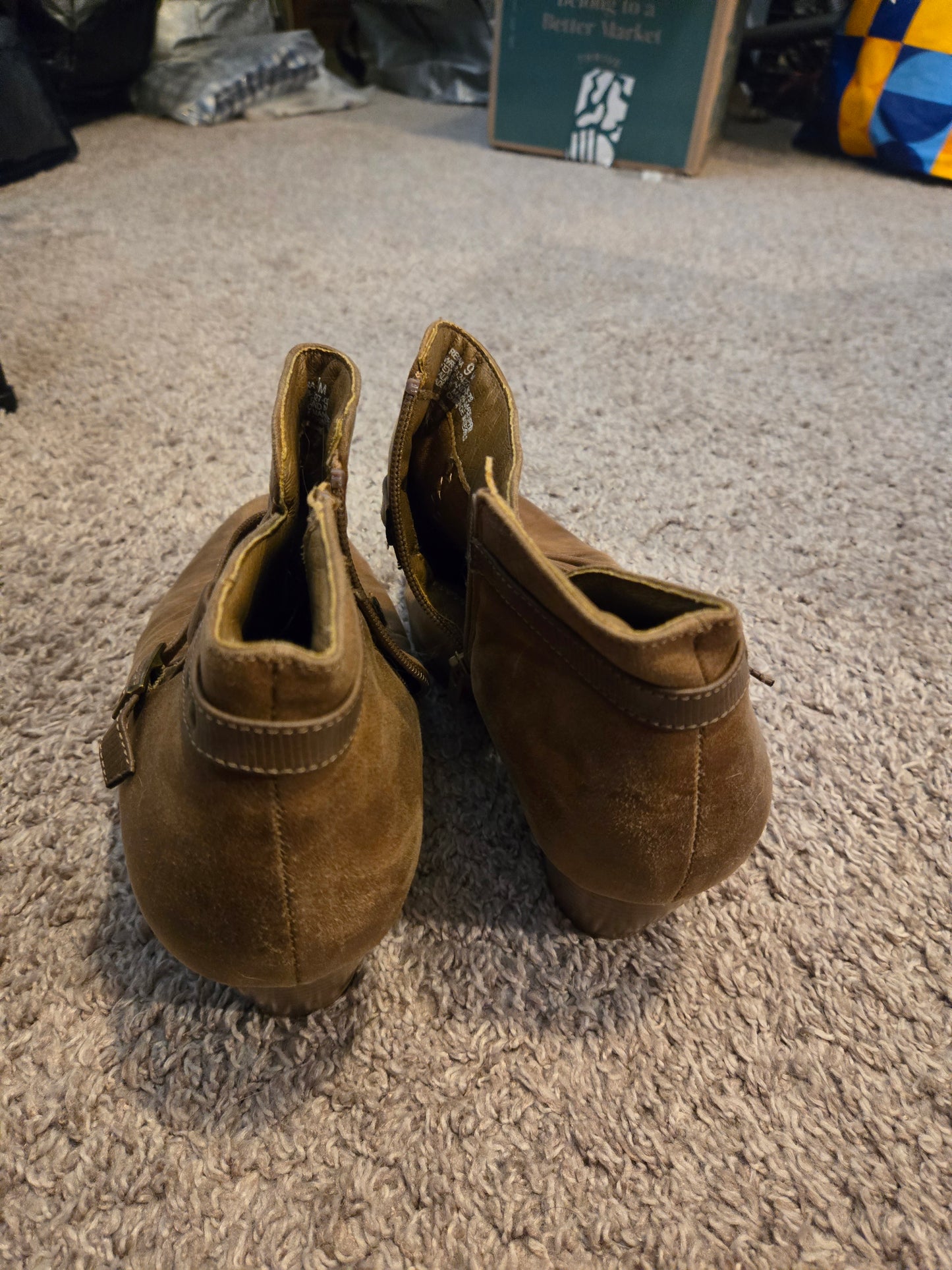 Womens Brown Ankle Boots Size 9